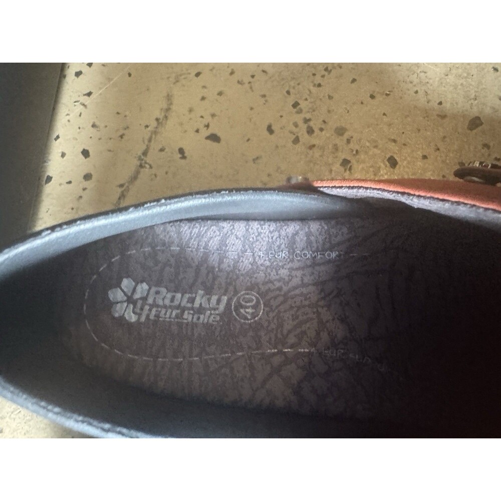 Rocky 4Eursole Sz 40 /10 Nurse Clogs Brick Red Nubuck RKYH042 - Picture 6 of 11